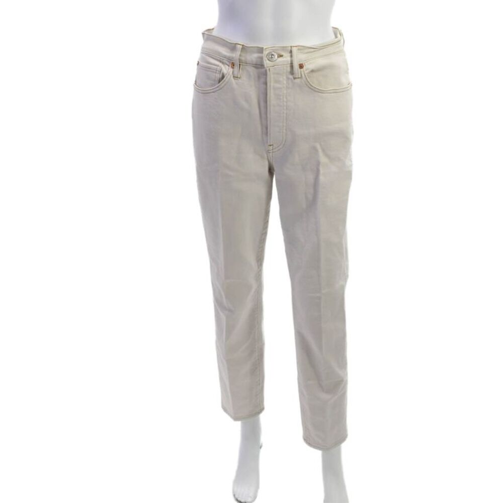 3x1 NYC Womens Ankle Cropped High Rise Beige Jeans Size 28